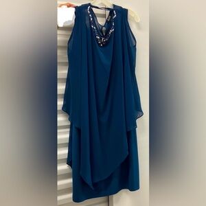 Navy Blue Mother’s Dress from David’s Bridal, Size 16. Used once.